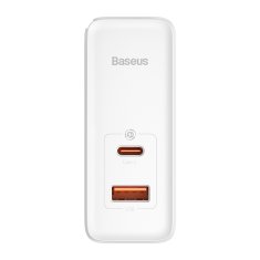 BASEUS GaN5 Pro gyorstöltő adapter USB-C + USB-A 100W CCGP090202, fehér