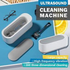 Netscroll Ultrahangos tisztítógép, ultrahangos ékszer-, fogszabályozó készülék-, szemüveg-, óra-, érme- és fogprotézis-tisztítás, kiváló mélytisztítás, kicsi és hordozható, UltrasoundMachine
