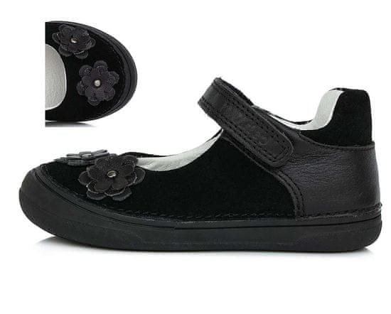 D-D-step  fekete csinos virágos bőr cipő