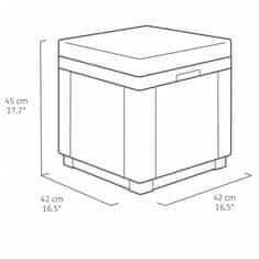 KETER Cube grafitszürke tárolópuff párnával 408951