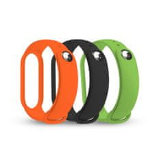 RhinoTech Óraszíj Xiaomi Mi Band 7 számára, (3-pack) RTACC238, fekete / narancssárga / zöld