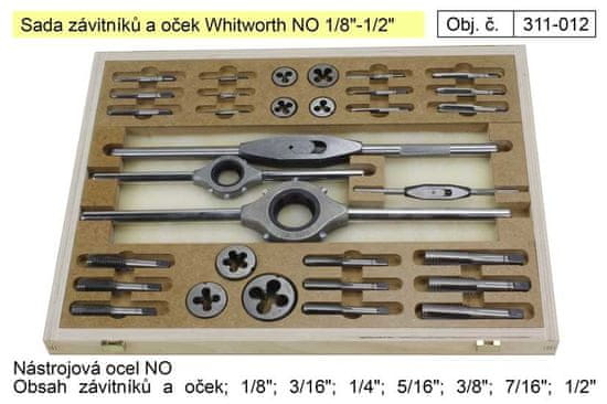 Bučovice Tools a.s. Csapok és szemek készlet Whitworth 1/8 &quot;-1/2&quot; NO, Bučovice Tools