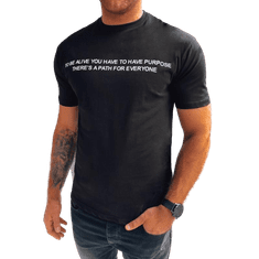 Dstreet Férfi póló nyomtatott PURPOSE fekete rx5194 S