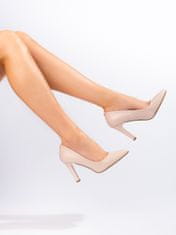 Amiatex Női körömcipő 99401 + Nőin zokni Gatta Calzino Strech, bézs és barna árnyalat, 36