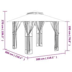 Greatstore antracit acél pavilon oldalfalakkal 300 x 300 x 270 cm