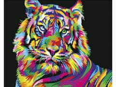 KECJA festmény a számok szerint keret 50x40cm tigris színesben