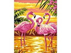 KECJA festmény a számok szerint keret 40x50cm rózsaszín flamingók
