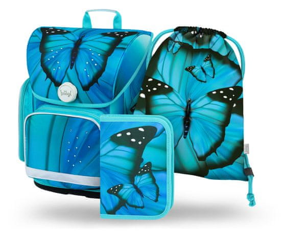 BAAGL 3 SET Ergo Butterfly: aktatáska, tolltartó, táska, táska