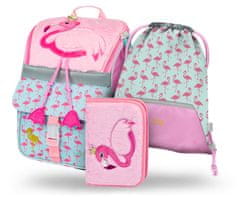 BAAGL 3 SET Zippy Flamingo: aktatáska, tolltartó, táska, táska