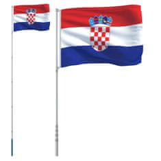 Vidaxl alumínium horvát zászló és rúd 5,55 m 3147128