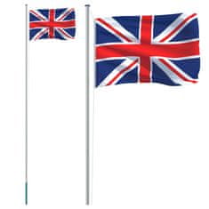 Vidaxl alumínium brit zászló és rúd 6,23 m 3147110