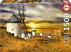 EDUCA Puzzle Sunset Spanyolországban: Szélmalmok, Consuegra 1500 db