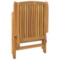 Greatstore 8 db dönthető tömör tíkfa kerti szék párnával