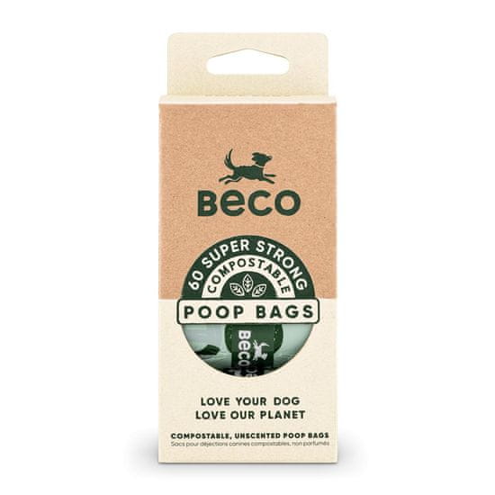 Beco ürülékgyűjtő zacskók, 60 db, komposztálható, ökológiai