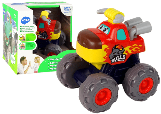 Lean-toys Monster Truck Bull Red babáknak nagy kerekek nagy kerekekkel