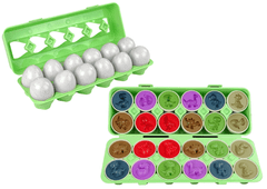 Lean-toys Dinoszaurusz tojások Oktatási 12 tojás kirakójáték formák
