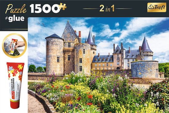 Trefl Sully-sur-Loire kastély, Franciaország 2 az 1-ben puzzle készlet 1500 darabos ragasztóval