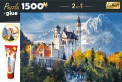 Trefl 2 az 1-ben puzzle készlet Neuschwanstein kastély ősszel 1500 darab ragasztóval