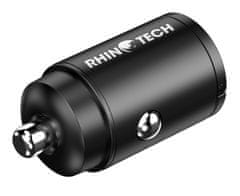 RhinoTech MINI autós töltő USB-C + USB-A 30W RTACC324, fekete