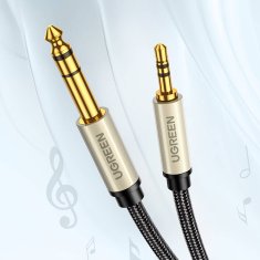 Ugreen Ugreen AV127 audio kábel 3.5mm mini jack-6.35mm jack, TRS, 1m - Szürke