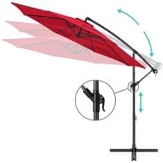 Timeless Tools Függő napernyő 2,7 m - több színben-piros