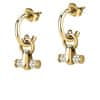 Aranyozott kerek fülbevalók medálokkal Abbraccio SAUC05