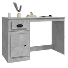 Greatstore betonszürke színű szerelt fa íróasztal fiókkal 115x50x75 cm