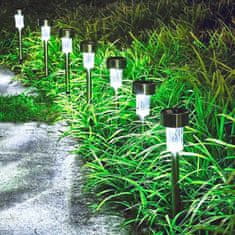 Volteno 10x Napelemes kerti lámpa LED a földbe szúrva INOX/CHROME