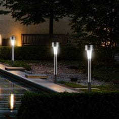 INNA 14x Napelemes kerti lámpa LED a földbe szúrva INOX/CHROME