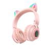 BO18 bluetooth fülhallgató macskafüllel, rózsaszín