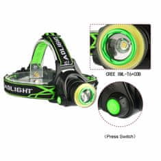 MG LC2 LED fejlámpa, fekete/zöld