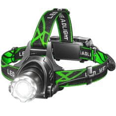 MG LC2 LED fejlámpa, fekete/zöld