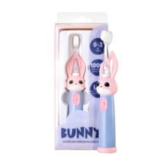 Vitammy Bunny Sonic fogkefe gyerekeknek LED fénnyel és nanoszálas 0-3 éves korig, rózsaszín