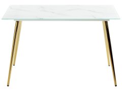 Beliani Fehér és arany márványhatású étkezőasztal 120 x 70 cm MULGA