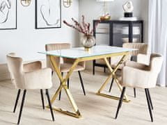 Beliani Fehér és arany márványhatású étkezőasztal 120 x 70 cm ATTICA
