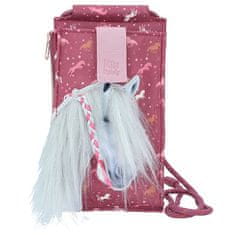 Miss Melody mobiltelefon zseb, Bordó, ló- és csillagmintával, Melody kisasszony hímzésével