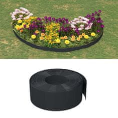 Vidaxl fekete polietilén kerti szegély 10 m x 20 cm 154400