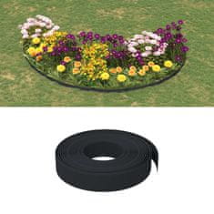 Vidaxl fekete polietilén kerti szegély 10 m 10 cm 154394
