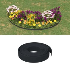 Greatstore 2 db fekete polietilén kerti szegély 10 m x 10 cm