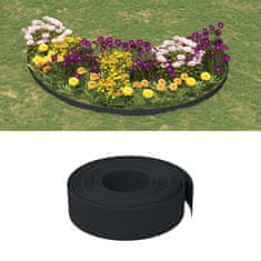 Greatstore 3 db fekete polietilén kerti szegély 10 m x 15 cm
