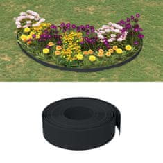 shumee 2 db fekete polietilén kerti szegély 10 m x 15 cm