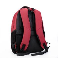 TOO Lopásbiztos, USB portos notebook hátizsák 15,6", piros/fekete