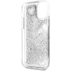 Guess Glitter Hearts Liquid Apple iPhone 11 Pro tok ezüst (GUHCN58GLHFLSI) (GUHCN58GLHFLSI)