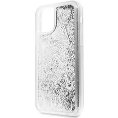 Guess Glitter Hearts Liquid Apple iPhone 11 Pro tok ezüst (GUHCN58GLHFLSI) (GUHCN58GLHFLSI)