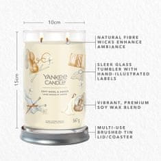 Yankee Candle Illatgyertya Signature Tumbler üveg nagyméretű Soft Wool & Amber 567g