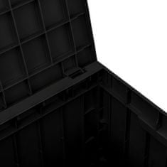 Greatstore fekete polipropilén kerti tárolóláda 55,5x43x53 cm