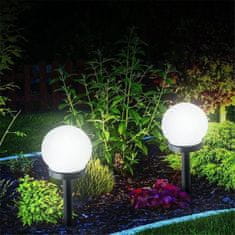 LUMILED 12x Napelemes kerti lámpa LED a földbe szúrva FEHÉR LABDA 10cm
