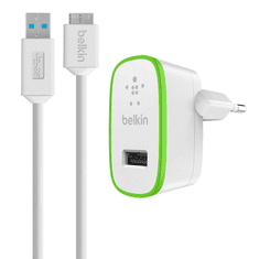 Belkin asztali töltő + Micro USB kábel 2.1A fehér-zöld (F8M865vf03-WHT) (F8M865vf03-WHT)