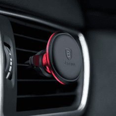 BASEUS Car Mount Magnetic Air Vent Phone Holder with Cable clip Red (SUGX-A09) (SUGX-A09)