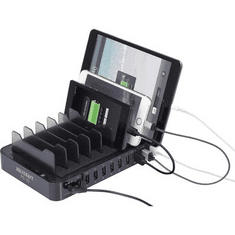 Voltcraft Hálózati USB töltőállomás, USB Hub dokkoló 10 USB aljzattal 100-240V/AC 5V/DC max. 13.2 A PS-10 (PS-10)